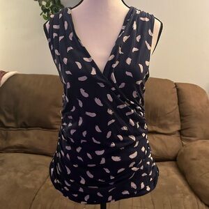 Boden V Neck Ruched Sleeveless Shirt